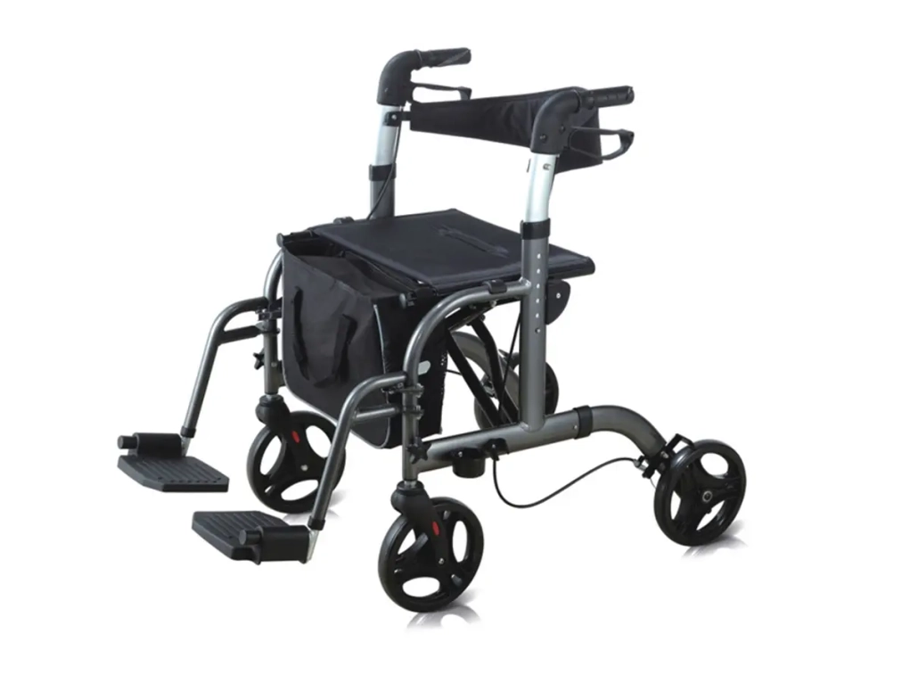 רולטור קל משקל מתקפל עם מושב ההופך לכסא הובלה